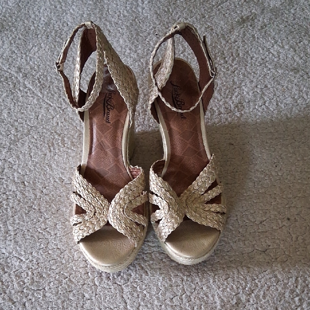 Lucky Brand Woven Espadrille Sandals in Tan